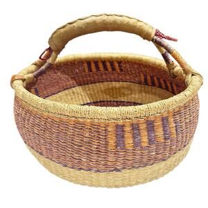 African Bolga Market Basket Elephant Grass 15”x7.5”